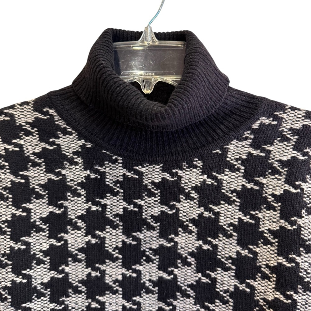 Barbour Black and Gray Houndstooth Wool Knit Sweater sz10 - Picture 2 of 10